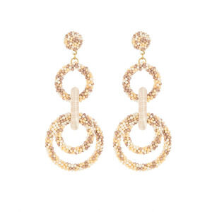 Nordstrom Classic Chic Natural Resin Beaded Interlock Drop Earrings